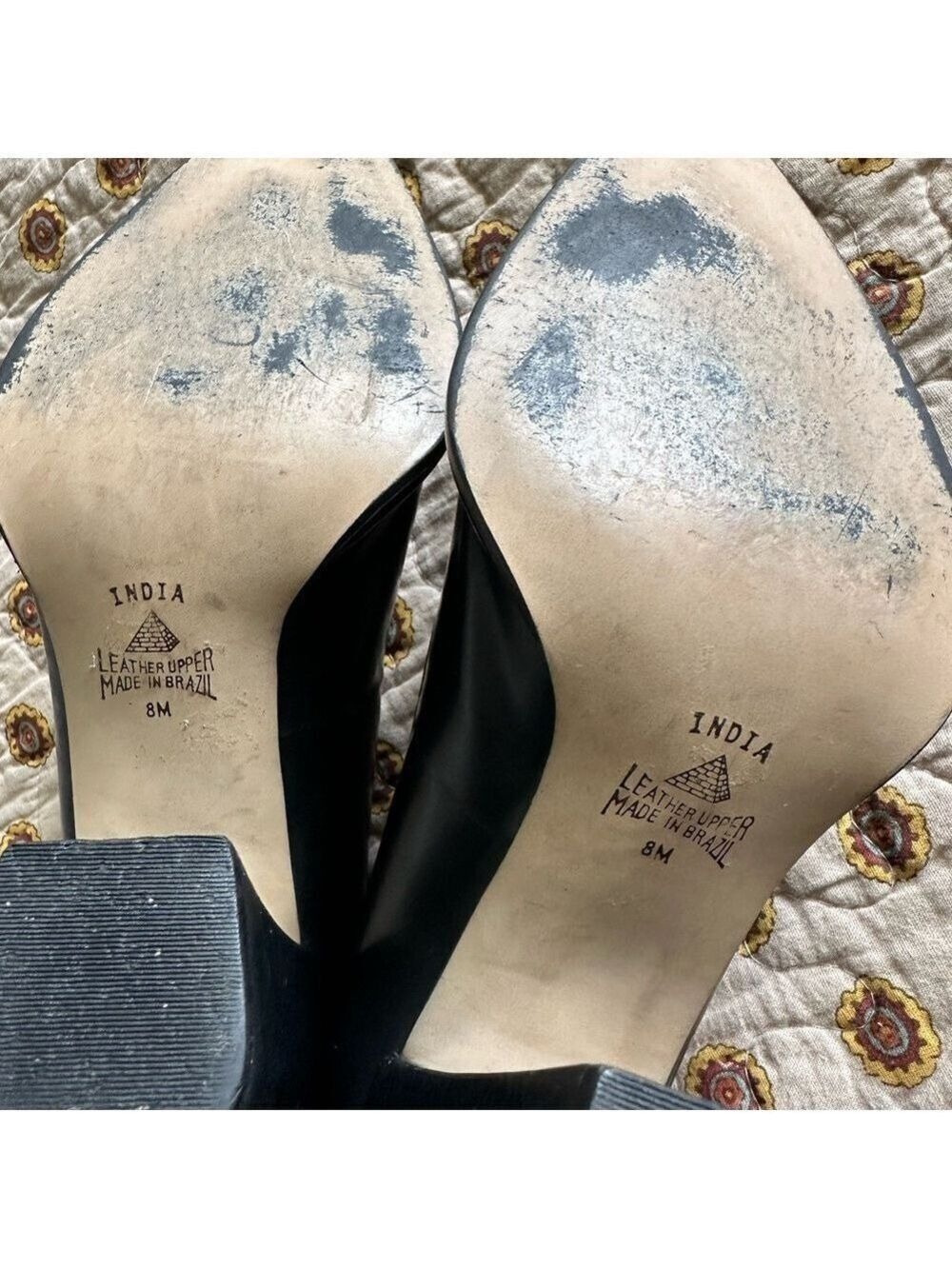 XOXO Black Leather Classic Heel With Stitch Detail Size 8 - Picture 6 of 6